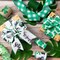6 Rolls St. Patrick's Day Ribbon 2.5 Inch x 24 Yards Shamrocks Wired Edge Ribbon Green Clover Grosgrain Fabric Ribbons for St Patricks Day Gift Wrapping Wreath DIY Craft Hair Bow and Sewing